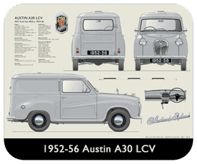 Austin A30 Van 1954-56 Place Mat, Small